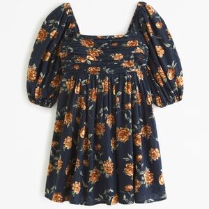 Abercrombie and Fitch Emerson Linen-Blend Puff Sleeve Mini Dress Size XS